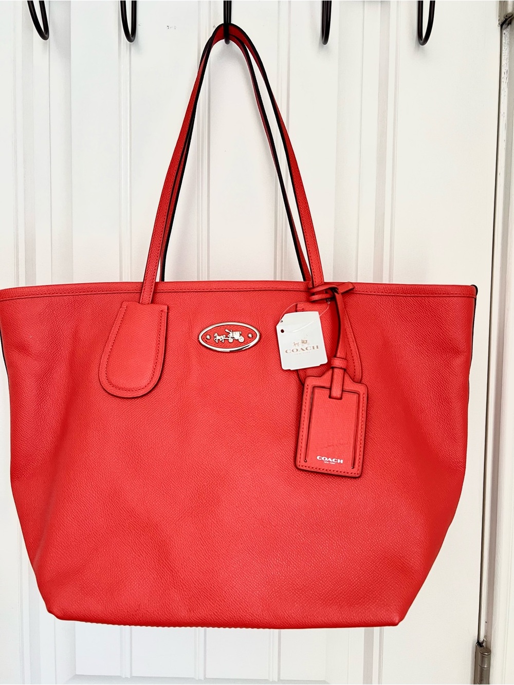 NWT COACH Crossgrain Leather Taxi Top Zip Corol Tote